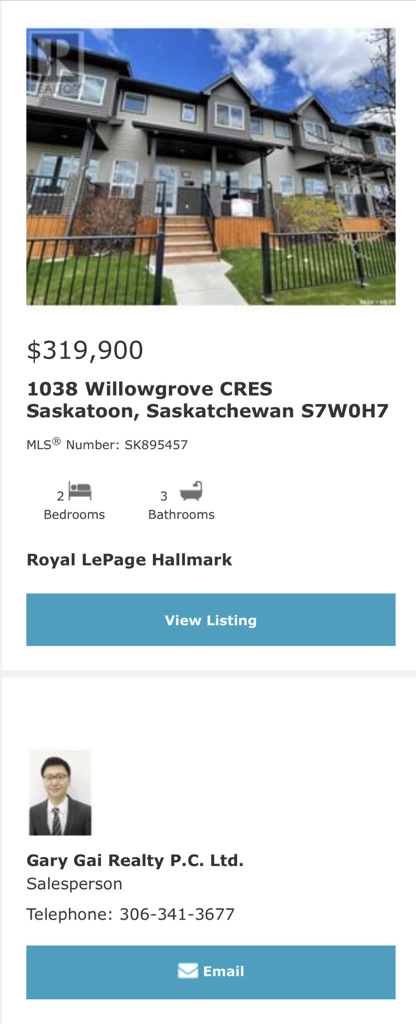 Willowgrove小区2012年建1315尺2房3卫联排别墅出售。房屋年代新，步行百米至两所小学和公园，近百年高中，近购物中心。一楼朝阳自然光充足，客厅宽敞明亮。9英尺挑高，高级复合板地板，全花岗岩台面，枫木橱柜，不锈钢厨房设备。二楼2个超大卧室均带独立洗手间和步入式衣柜。地 - 3