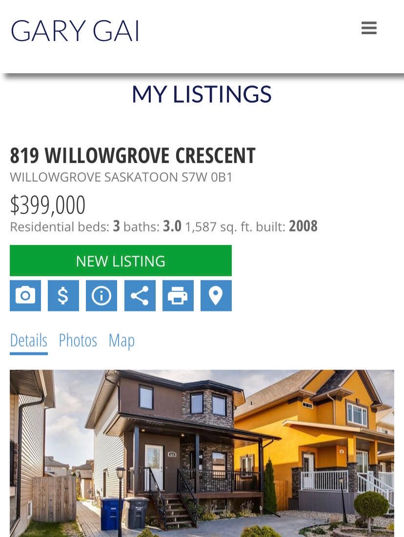 Willowgrove小区 2008年建 1587尺3房3卫独立屋步行100米至Willowgrove小学。地下室带独立出入口。独立院子，大尺寸双车库。高品质高档装修（加高层高，多窗户，大理石台面，大洗手间带冲浪浴缸。前后院铺地砖免维护。挂牌价格 $399000。详情联系Gary - 2