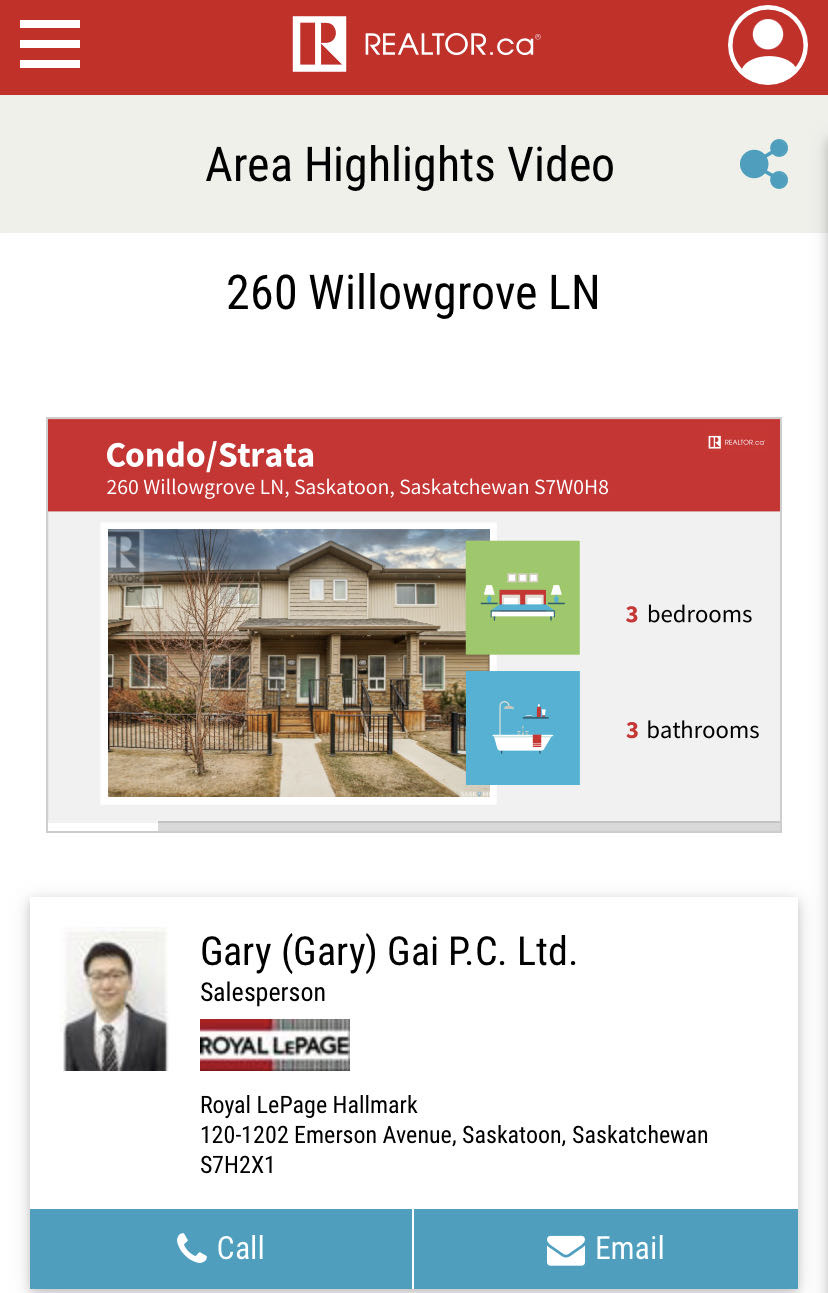 Willowgrove小区3房3卫联排出售。带独立私密小院，主卧带完整洗手间。步行百米小学，近高中，公园，购物。房屋保养佳采光好，高档装修：大理石台面，不锈钢家电，大尺寸房间，一车库一车位，地下室未装修。挂牌价格：$309900。详情请联系地产经纪Gary Gai 盖王睿 - 2