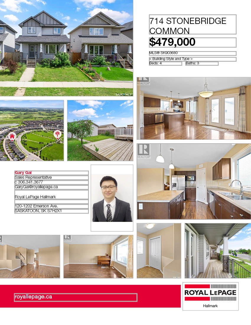 Stonebridge小区4房3卫独立屋出售。面对小学公园好景色。1464尺大空间开放式设计，枫木橱柜，不锈钢家电，收纳角柜，2 楼3个大卧室，主卧带独立洗手间。地下室完全装修有1房间1大活动厅。大后院带独立露台，双车库。另有中央空调，中央吸尘，加湿器，换风系统，垃圾粉碎机，前露