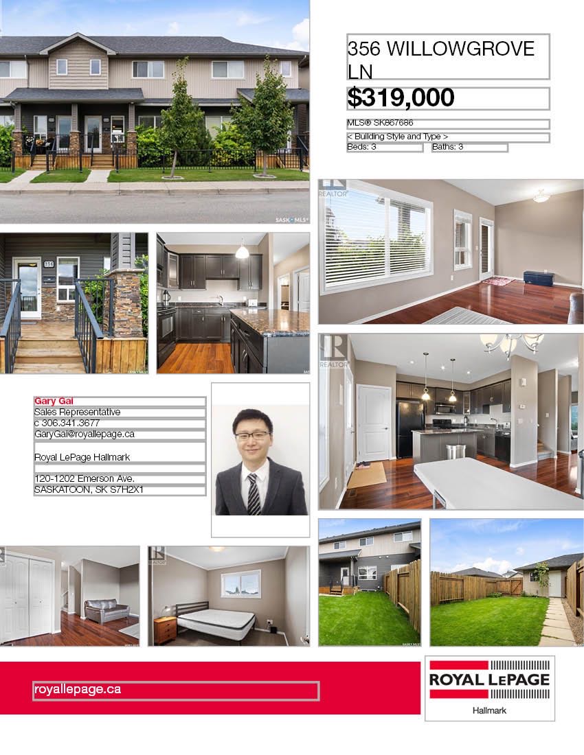 Willowgrove小区2011年建3房3卫联排别墅出售。房屋年代新，保养如新。步行百米公园，及周围两所小学。近百年高中，st joseph 高中，近购物中心，交通便利。一层9英尺层高，采光好，高级复合板地板，全花岗岩台面，不锈钢厨房设备齐全，以及非常充足的储存空间。二楼三个全