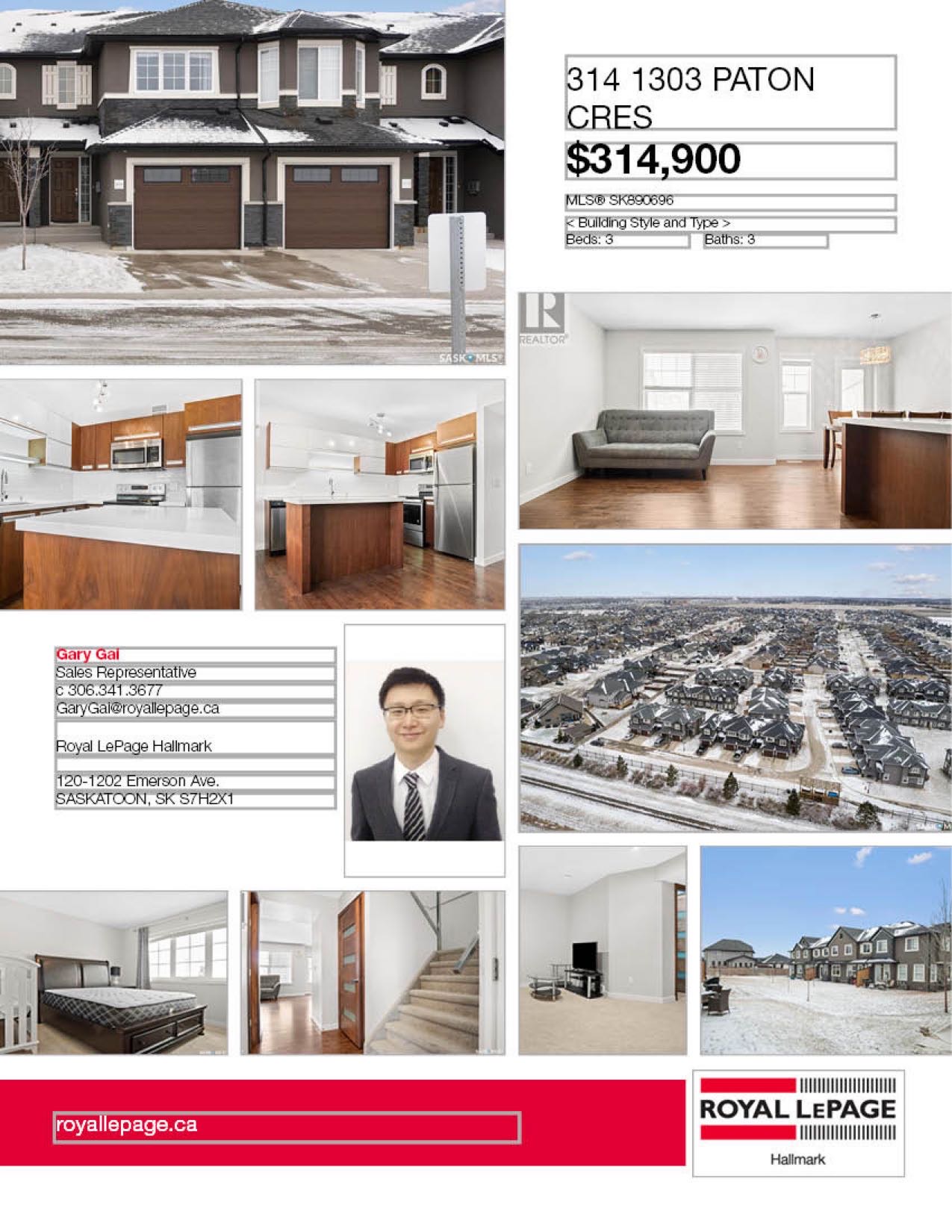 Willowgrove小区2014年建1245尺3房3卫联排别墅出售。地理位置安静私密，面朝农田美景，主卧窗户可赏北极光。房屋年代新，整体保养好。交通便利，可步行至两所小学和公园，近百年高中，近购物中心。一楼朝阳自然光充足，客厅宽敞明亮。实木地板，理石台面，现代橱柜，不锈钢家电。