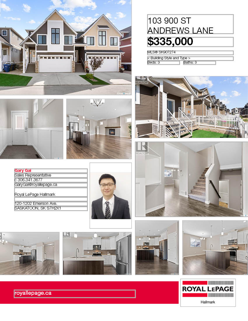 Warman临近高尔夫球场，2017年建1776尺3室3卫联排别墅出售。9ft挑高天花板，房屋保养好。一楼开放式设计，有一个壁炉，厨房带枫木带阻尼橱柜，石英石台面。二楼三间大面积房间，三个浴室和洗衣房。超大主卧带卫生间，装有多功能洗浴设备，双洗手台和步入式衣柜。地下室未装修，带大