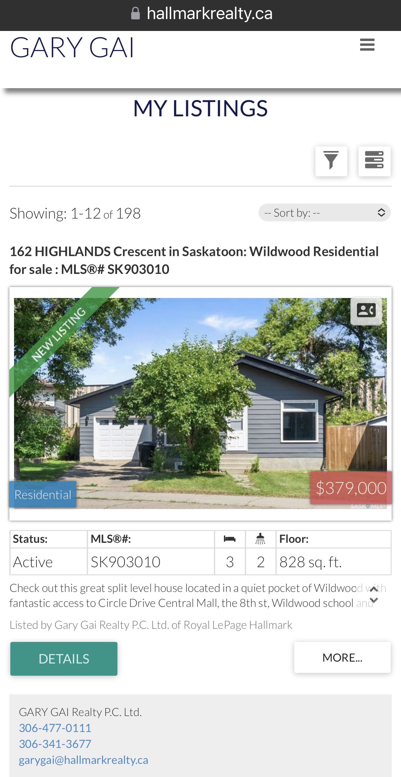 Wildwood小区错层结构3房2卫独立屋出售。位置优越，步行至Central Mall ，8街购物，学校，公园。全新刷漆，更新枫木厨房，更新窗户，屋顶瓦片，洗手间翻新。私密成熟大后院，连房子单车库外加双车道停车。房屋格局采光好。挂牌价格：$379000。详情请联系地产经纪Gar - 3