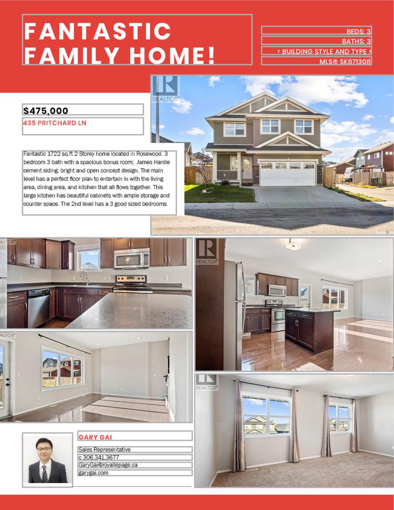 Rosewood小区2013年1722尺3房3卫双层独立屋出售。步行至公园，学校，近商业区，交通便利。一楼开放设计，客厅餐厅宽敞明亮。厨房空间大，大尺寸橱柜、大面积台面以及充足的储物空间。二楼三个大尺寸房间，和一个明亮宽阔多功能厅。主卧内有卫生间以及步入式大衣橱。地下室未装修，连