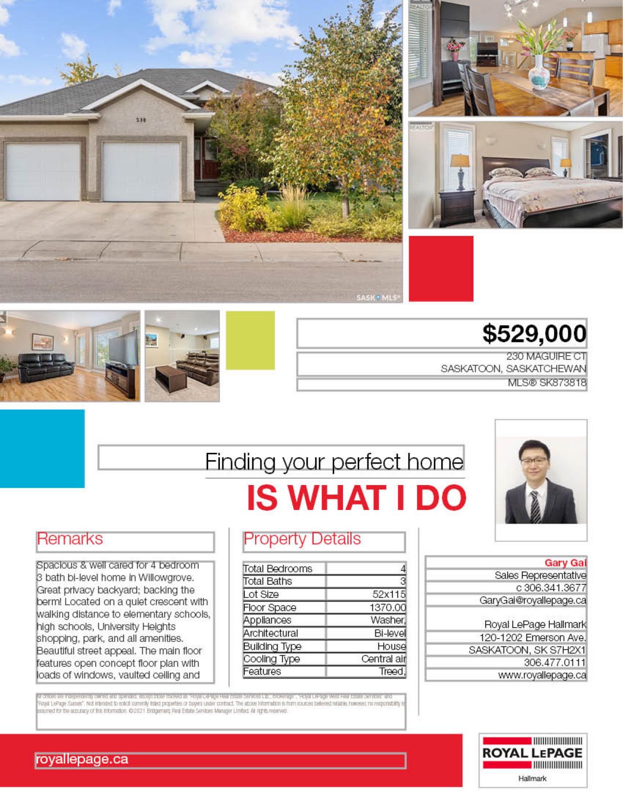 Willowgrove小区2006年建4房3卫错层独立屋出售，位置便利步行至两所小学，百年高中，近公园和购物中心，周边交通便利。开放式大厅，挑高屋顶带大量窗户，全实木地板。枫木橱柜，大型中岛，步入式储物柜。餐厅周围环绕着几扇大窗户，自然光充足且餐厅面积大，可容纳多人同时