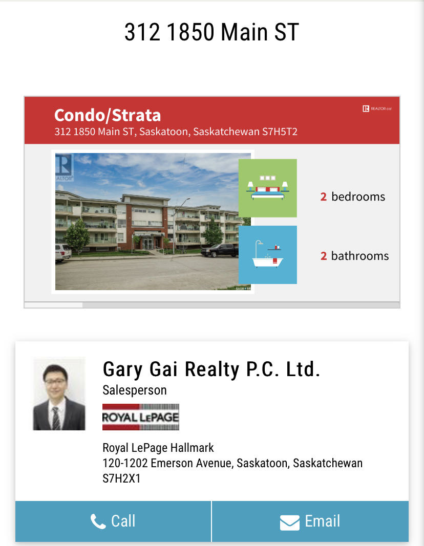 河东中心位置Main st，2003年建 超过1000 尺顶楼2室2卫公寓出售。近8街，大学等一切设施。安静高档公寓楼带电梯地下停车位。开放式设计，大窗户，采光好，带洗衣烘干设施，独立朝东大阳台和地下储物间。房屋状况好。挂牌价格 $239000详情联系地产经纪Gary Gai - 3