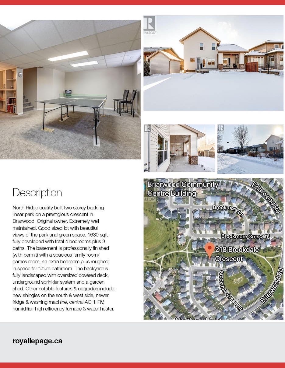 Briarwood小区核心路段两层独立屋出售，一手房本地西人房主，大地块，背靠公园绿地好风景。2007年建，保养如新。1630尺，4房3卫。高效锅炉热水器，一半瓦片新换。家具可议。开价：$499900。有意请联系地产经纪Gary Gai 3063413677 微信：gary367 - 2