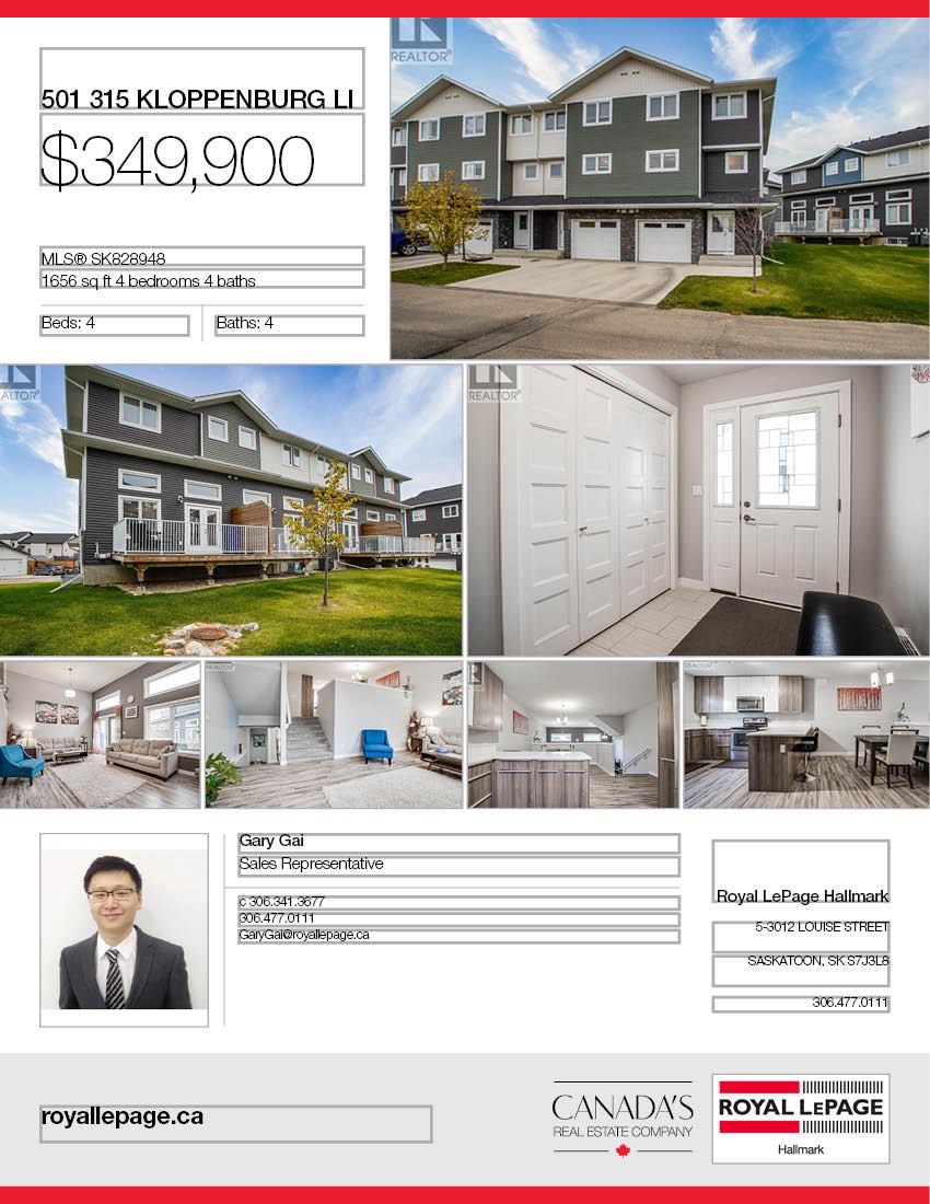 Evergreen小区1656尺4房4卫边户联排屋出售。安静位置，步行100米至两所小学，大公园。越层挑高顶，落地大窗户，彩光极好，高档装修，大理石台面，现代橱柜，不锈钢家电。大露台。主卧带独立洗手间大衣柜，地下室大窗户。 另有连房单车库，中央空调，换风系统。2015年建，房子状