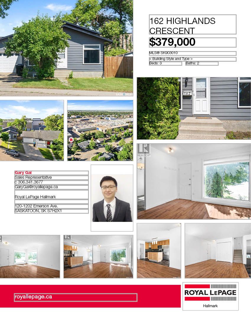 Wildwood小区错层结构3房2卫独立屋出售。位置优越，步行至Central Mall ，8街购物，学校，公园。全新刷漆，更新枫木厨房，更新窗户，屋顶瓦片，洗手间翻新。私密成熟大后院，连房子单车库外加双车道停车。房屋格局采光好。挂牌价格：$379000。详情请联系地产经纪Gar