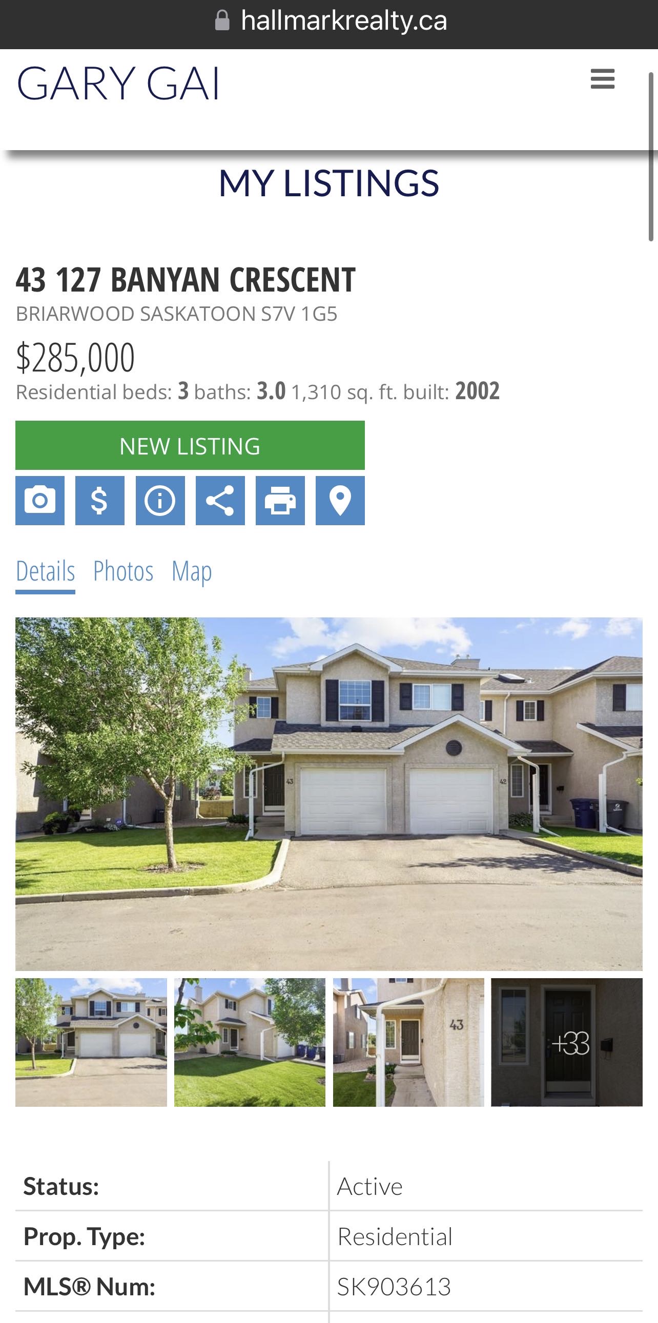 Briarwood小区私密联排出售3房3卫，安静边户多窗户采光好，安静私密绿地，背面没有邻居。二楼三个大尺寸房间，地下室装修有1超大多功能厅外加洗手间，保养如新，实木地板，升级橱柜，天然气壁炉，天窗，中央冷气等。挂牌价格 $285000。详情联系地产经纪Gary Gai 盖王睿 