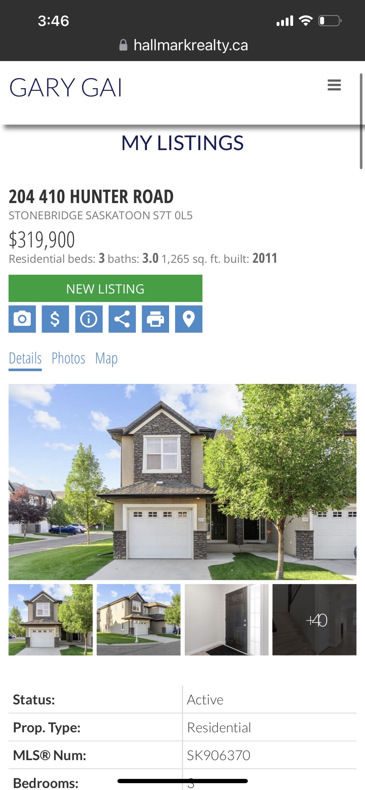 Stonebridge边户3房3卫地下室装修安静联排出售。2011年建，步行至小学，购物，公园。背靠私密绿地，好采光，高档装修，新换地板，大理石台面，现代橱柜，不锈钢家电。全新刷漆。二楼3个大房间尺寸足。地下室完全装修有一个大家庭厅一个独立洗手间。另有连房单车库，中央空调，中 - 3