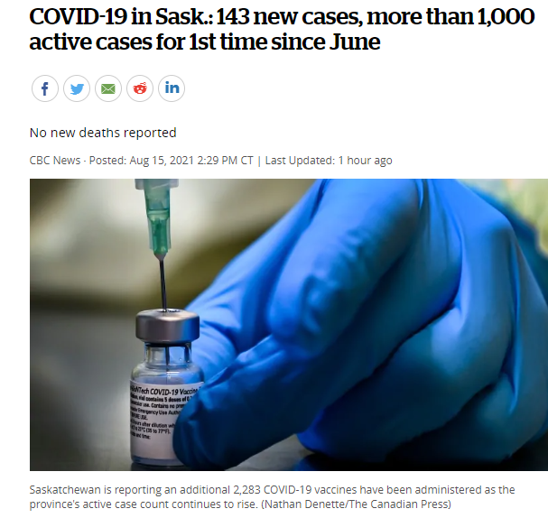 今日萨省COVID-19新冠肺炎新发病例143例!布雷顿角岛一名女子疑似被鲨鱼咬伤，伤势严重！
