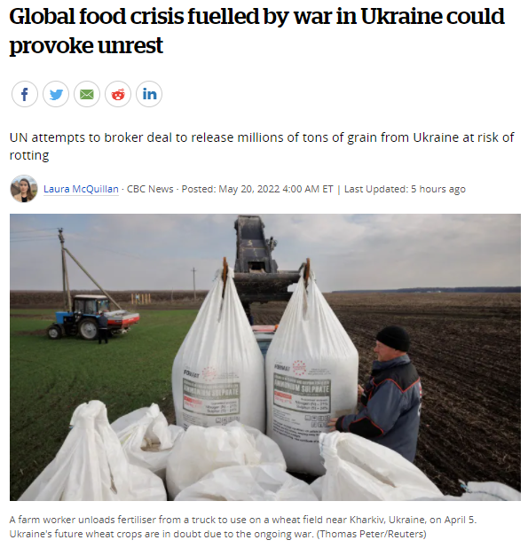 全球危机!乌克兰战争引发的“全球粮食危机”可能引发动荡!
