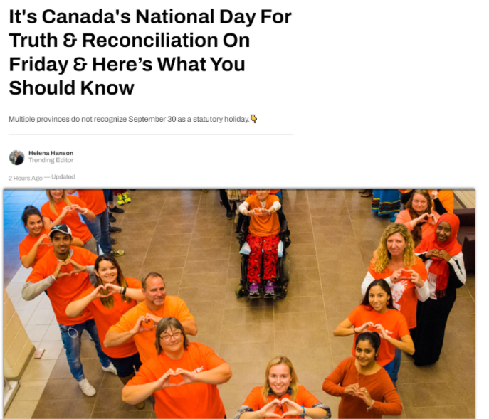 9月30日周五是加拿大的真相与和解国庆日，以下是你应该知道的！