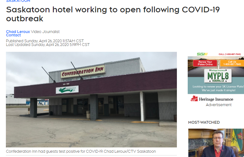 萨斯卡通Confederation Inn旅馆发生COVID-19病例爆发， 2名卡尔加里Drop-in中心的患者检测呈阳性！加拿大疫情最重省要全民免疫！