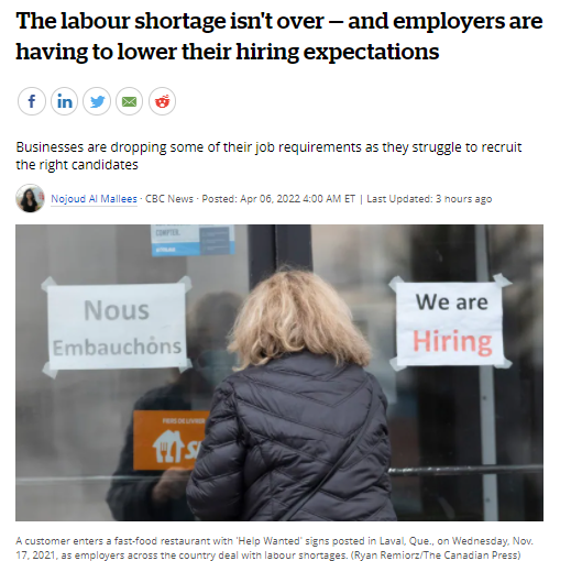 劳动力短缺并未结束--雇主们不得不降低招聘预期！