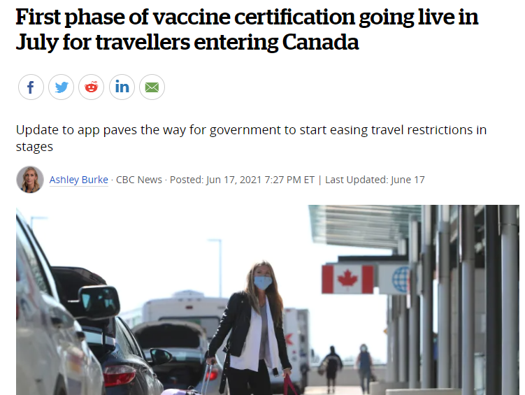 突发！加拿大将推出疫苗护照！只认4款疫苗！加拿大国门继续关至7月底！