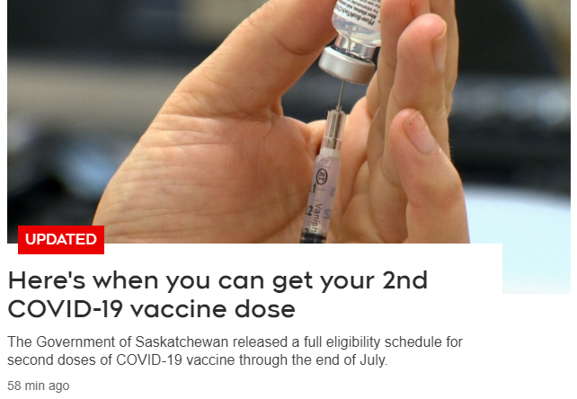 萨省发布暂定的第二剂疫苗合格时间表！今日萨省新增129例，死亡3例！