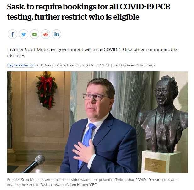 萨省要求预订所有COVID-19 PCR检测，进一步限制合格人员！