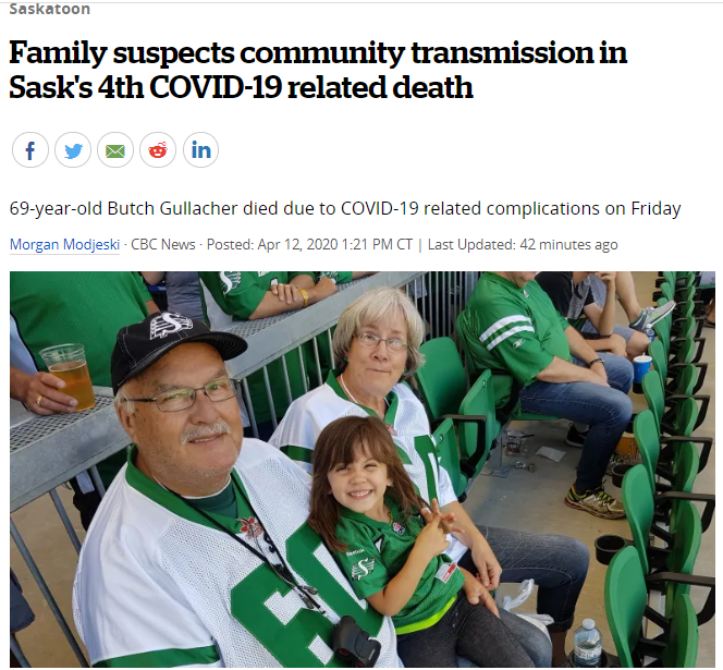 萨省死于covid19并发症的第4例-是一名加拿大太平洋铁路公司的退休列车员同时也是萨省宝马俱乐部的创始成员之一！