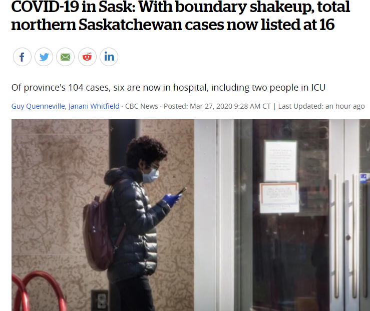 萨省104例，White分享了811健康热线和测试经验!省级公园关闭！