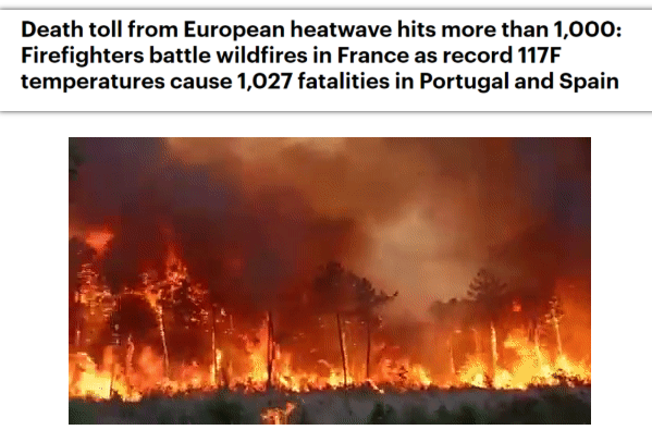 欧洲野火肆虐，气温创历史新高！上千人死亡,这国进入紧急状态!铁轨扭曲机场跑道融化！
