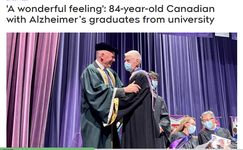 励志:84岁的加拿大老年痴呆症患者获得本科学历！