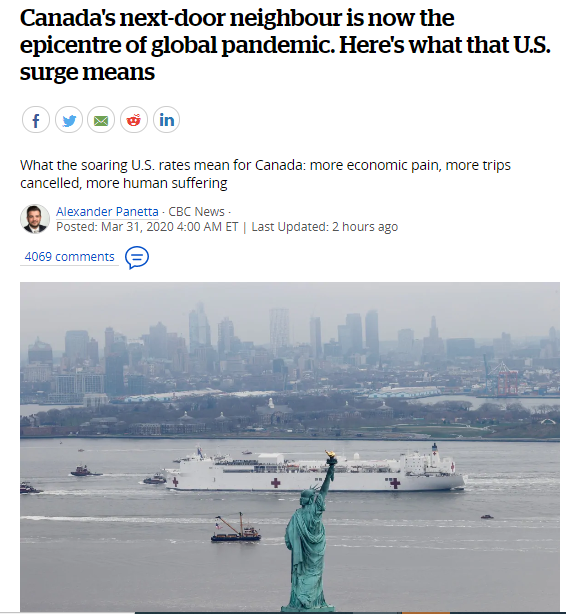 加拿大的邻国现在是全球流行病中心，美国的激增意味着什么！