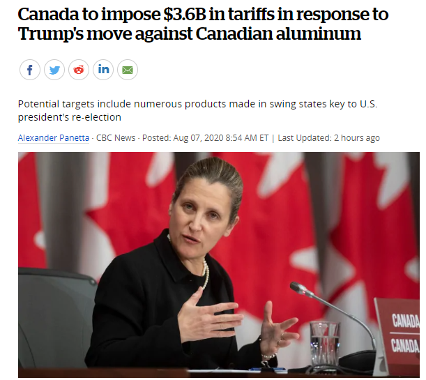 重磅！加拿大反击美国！副总理宣布$36亿报复计划！安省呼吁所有人购买国货！