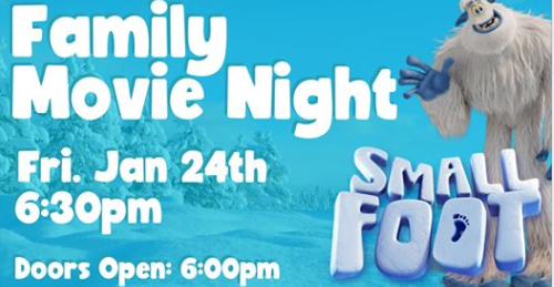 1月24日Stonebridge的家庭电影之夜！