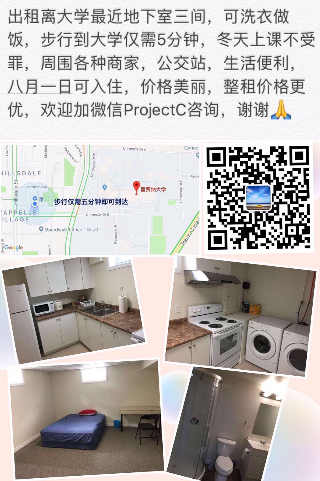 出租离大学步行五分钟的地下室 - 7