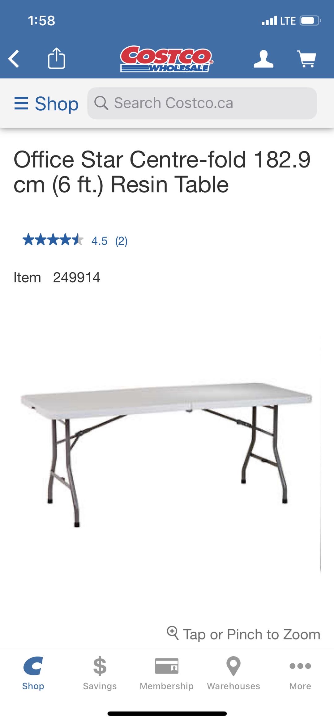 便携式塑料折叠桌（COSTCO产品）
